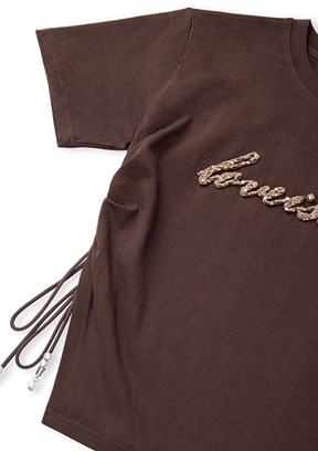 İPEKYOL - IS1260070045 Kadın Kahverengi Baskılı T-Shirt
