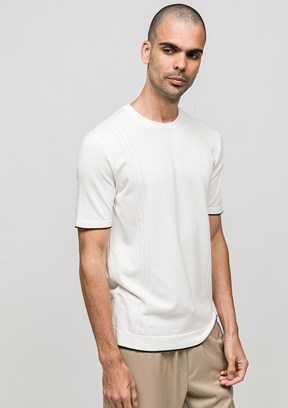 JOHNNY JOE - JOE34185 Erkek Beyaz Triko T-Shirt