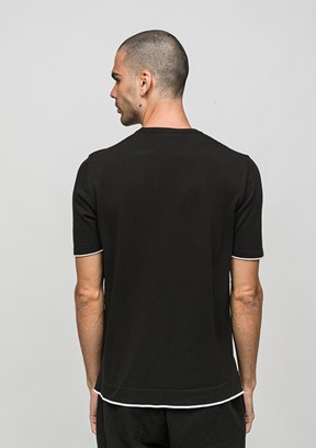 JOHNNY JOE - JOE34185 Erkek Siyah Triko T-Shirt