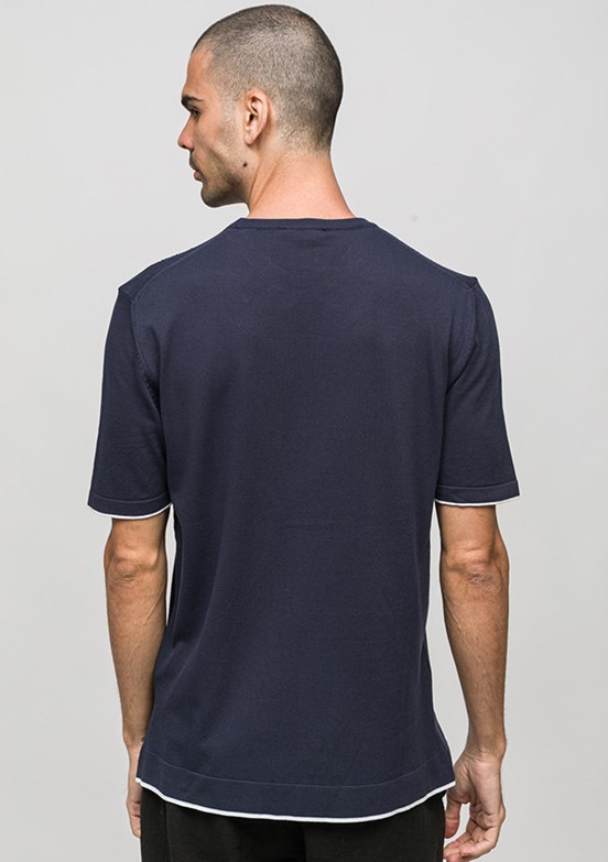 JOHNNY JOE - JOE34185 Erkek Lacivert Triko T-Shirt