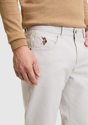 US POLO ASSN - Erkek Gri Chino Pantolon