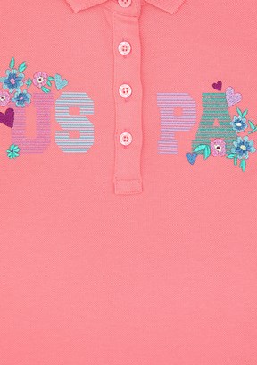 US POLO ASSN Pembe Kız Çocuk Slim T-Shirt