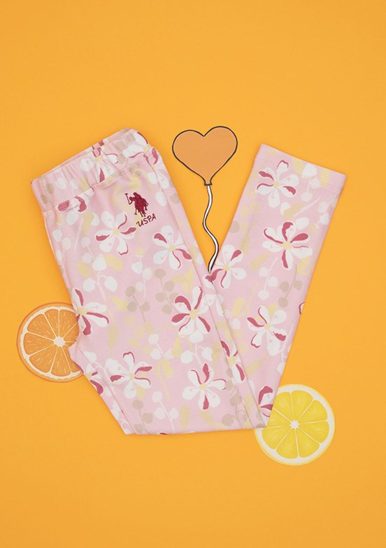 US POLO ASSN Pembe Kız Çocuk Örme Pantolon