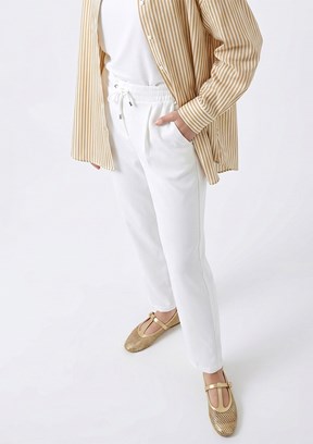 ARMİNE - 26YT209 Kadın Beyaz Beli Lastikli Pantolon
