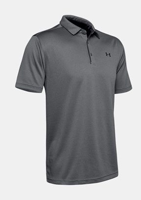 UNDER ARMOUR UA Tech - 1290140-040 Erkek Gri Polo Yaka T-Shirt