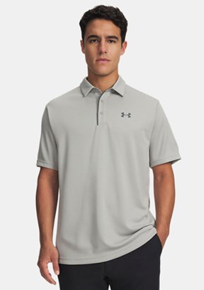 UNDER ARMOUR UA Tech - 1290140-069 Erkek Gri Polo Yaka T-Shirt