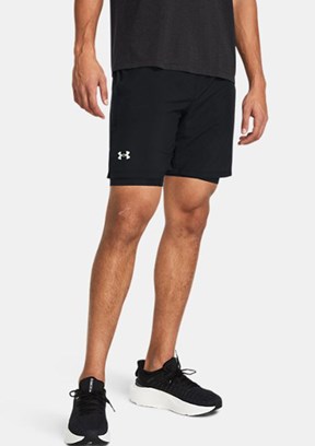 UNDER ARMOUR UA Launch 7inch 2-in-1 - 1382641-001 Erkek Siyah Dokuma Şort