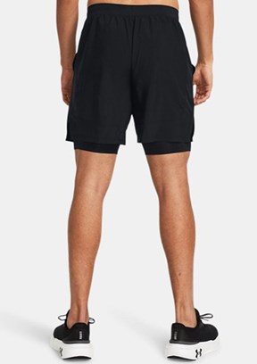 UNDER ARMOUR UA Launch 7inch 2-in-1 - 1382641-001 Erkek Siyah Dokuma Şort