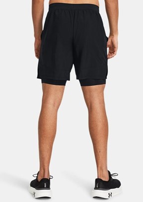 UNDER ARMOUR UA Launch 7inch 2-in-1 - 1382641-001 Erkek Siyah Dokuma Şort