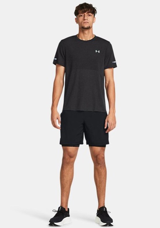 UNDER ARMOUR UA Launch 7inch 2-in-1 - 1382641-001 Erkek Siyah Dokuma Şort