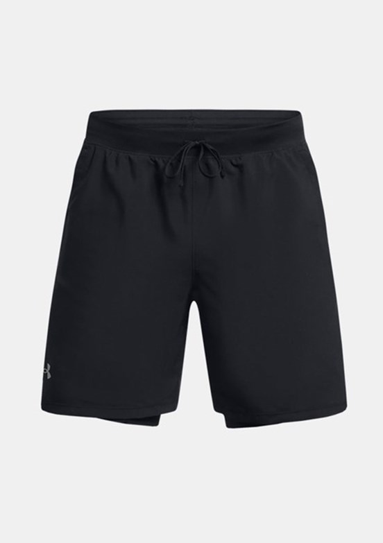 UNDER ARMOUR UA Launch 7inch 2-in-1 - 1382641-001 Erkek Siyah Dokuma Şort