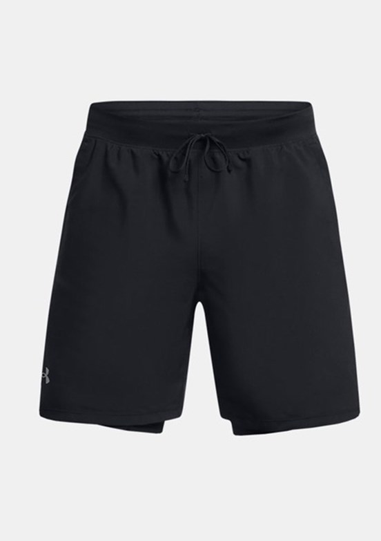 UNDER ARMOUR UA Launch 7inch 2-in-1 - 1382641-001 Erkek Siyah Dokuma Şort