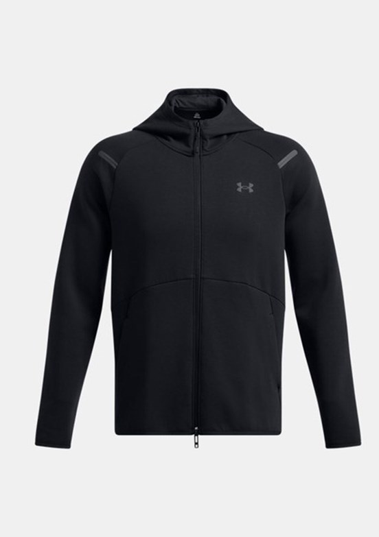 UNDER ARMOUR UA Unstoppable Fleece Tam Fermuarlı HD EU - 1389352-001 Erkek Siyah Fermuarlı Sweatshirt
