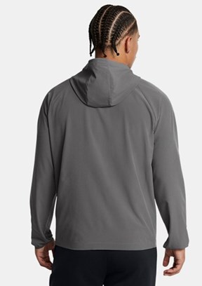 UNDER ARMOUR UA Stretch Woven - 6003001-025 Erkek Gri Kapüşonlu Ceket
