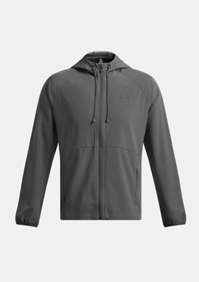 UNDER ARMOUR UA Stretch Woven - 6003001-025 Erkek Gri Kapüşonlu Ceket