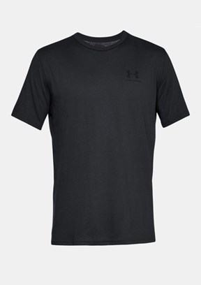UNDER ARMOUR UA Sportstyle LC - 1326799-001 Erkek Siyah Bisiklet Yaka T-shirt