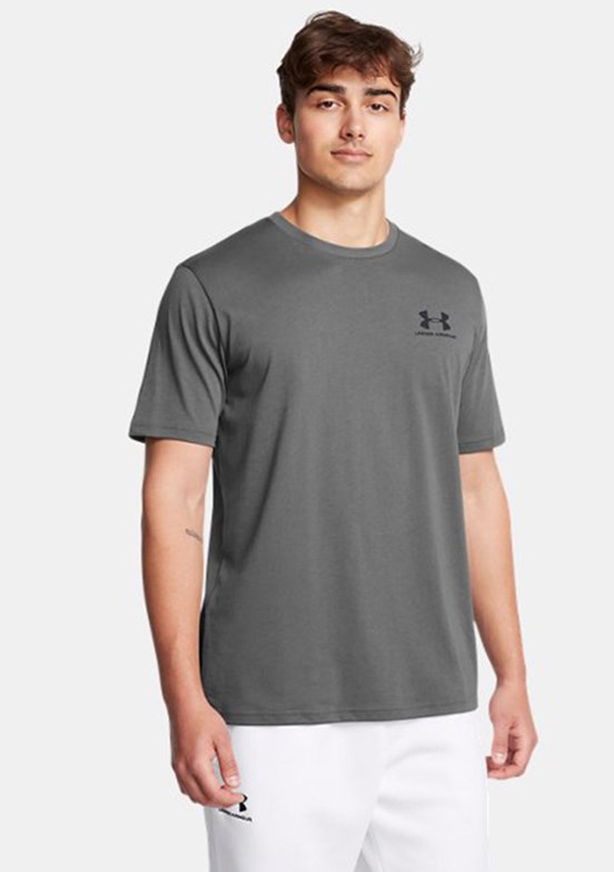 UNDER ARMOUR UA Sportstyle LC - 1326799-025 Erkek Gri Bisiklet Yaka T-shirt