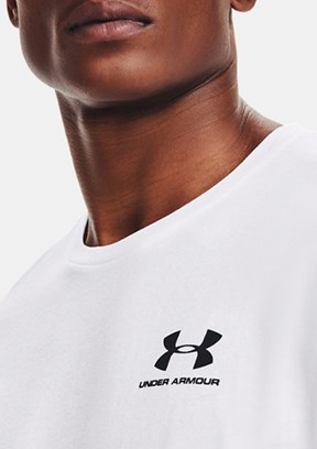 UNDER ARMOUR UA Sportstyle LC - 1326799-100 Erkek Beyaz Bisiklet Yaka T-shirt