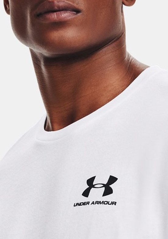 UNDER ARMOUR UA Sportstyle LC - 1326799-100 Erkek Beyaz Bisiklet Yaka T-shirt