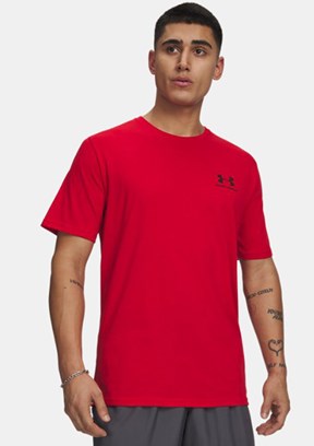 UNDER ARMOUR UA Sportstyle LC - 1326799-600 Erkek Kırmızı Bisiklet Yaka T-shirt