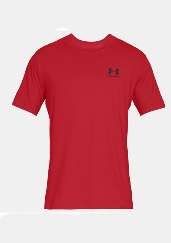 UNDER ARMOUR UA Sportstyle LC - 1326799-600 Erkek Kırmızı Bisiklet Yaka T-shirt