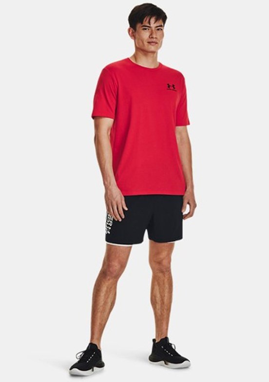 UNDER ARMOUR UA Sportstyle LC - 1326799-600 Erkek Kırmızı Bisiklet Yaka T-shirt