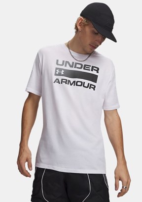 UNDER ARMOUR UA Team Issue Wordmark - 1329582-100 Erkek Beyaz Bisiklet Yaka T-shirt