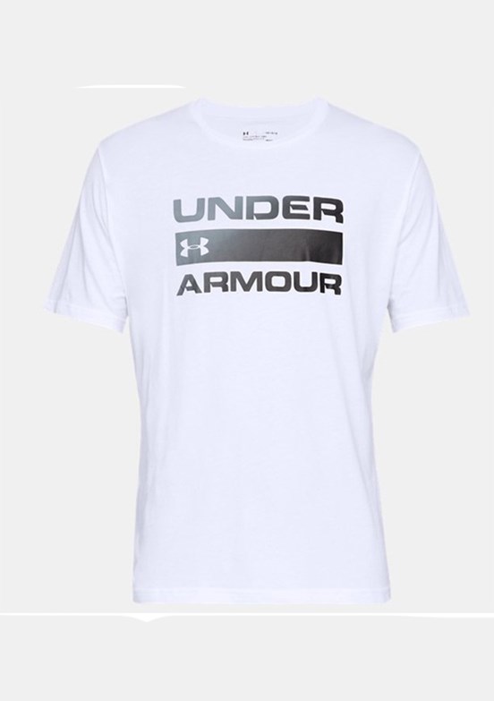 UNDER ARMOUR UA Team Issue Wordmark - 1329582-100 Erkek Beyaz Bisiklet Yaka T-shirt