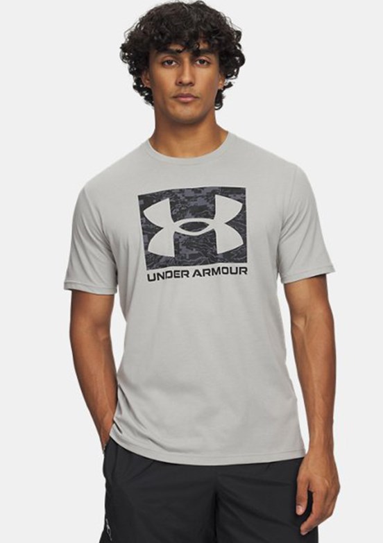 UNDER ARMOUR UA ABC Camo Boxed - 1361673-069 Erkek Gri Baskılı Yaka T-shirt