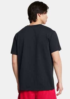 UNDER ARMOUR UA Heavyweight Armour Label - 1382831-001 Erkek Siyah Bisiklet Yaka T-shirt