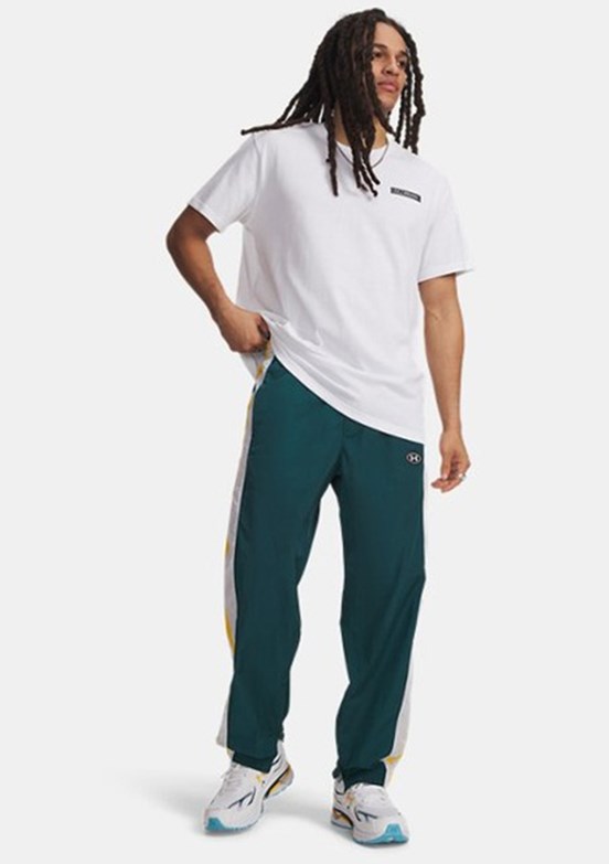 UNDER ARMOUR UA Heavyweight Armour Label - 1382831-100 Erkek Beyaz Bisiklet Yaka T-shirt