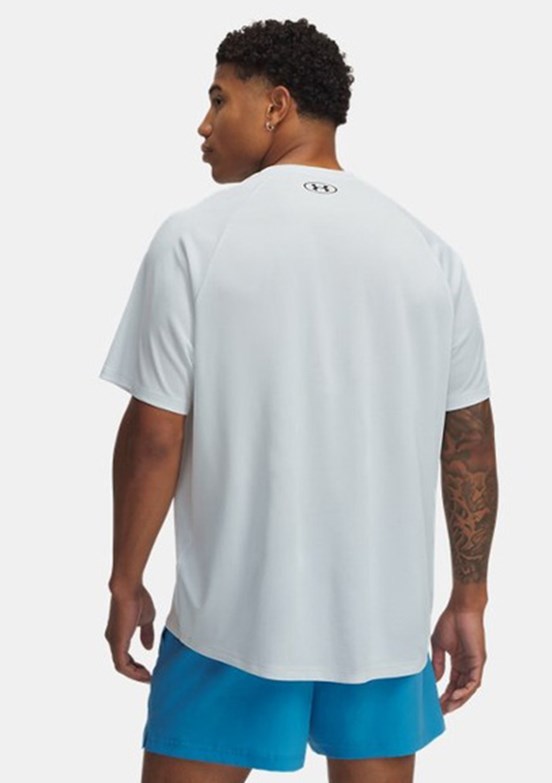 UNDER ARMOUR UA Tech Textured - 1382796-023 Erkek Gri Bisiklet Yaka T-Shirt