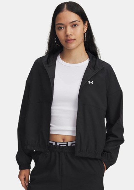 UNDER ARMOUR UA Rival Woven - 6004849-005 Kadın Siyah Kapüşonlu Ceket