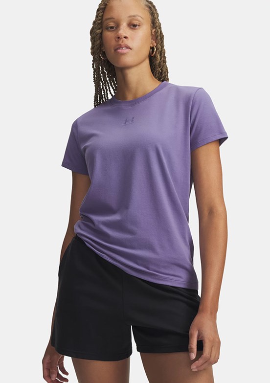 UNDER ARMOUR UA Campus Core - 1383648-520 Kadın Mor Bisiklet Yaka T-shirt