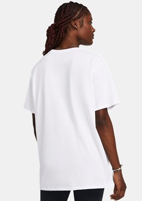 UNDER ARMOUR UA Campus Oversize - 1387193-100 Kadın Beyaz Bisiklet Yaka T-shirt