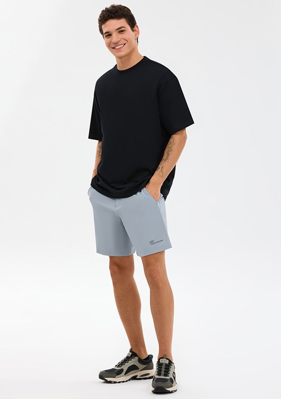 SKECHERS - S211710-4256 Erkek Gri Baskılı Şort