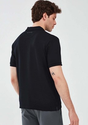 SKECHERS - S211800-3817 Erkek Siyah Polo Yaka T-Shirt