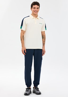 SKECHERS - S221047-1208 Erkek Ekru Polo Yaka T-Shirt