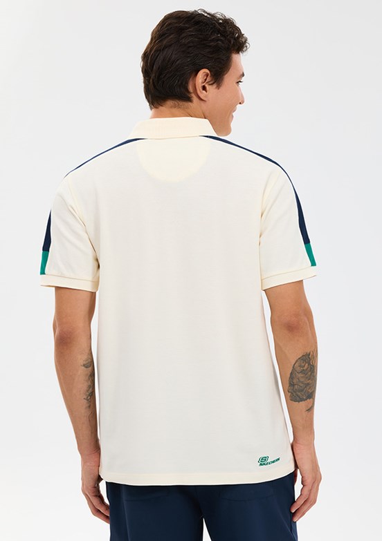 SKECHERS - S221047-1208 Erkek Ekru Polo Yaka T-Shirt