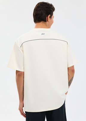 SKECHERS - S231094-3855 Erkek Beyaz Oversize T-Shirt