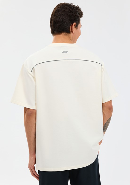 SKECHERS - S231094-3855 Erkek Beyaz Oversize T-Shirt