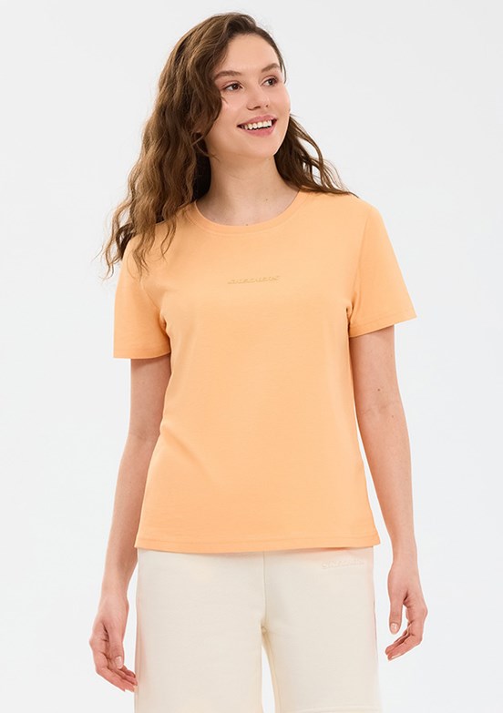 SKECHERS - S2510029-2118 Kadın Çok Renkli Bisiklet Yaka T-Shirt