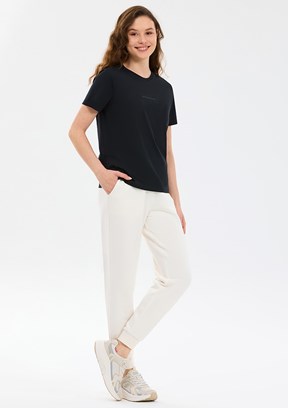 SKECHERS W Essential Crewneck - S2510029-3817 Kadın Siyah Bisiklet Yaka T-Shirt