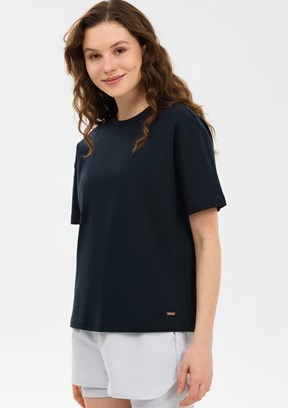 SKECHERS - S2610046-3817 Kadın Siyah Baskılı T-Shirt