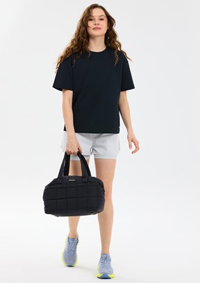 SKECHERS - S2610046-3817 Kadın Siyah Baskılı T-Shirt