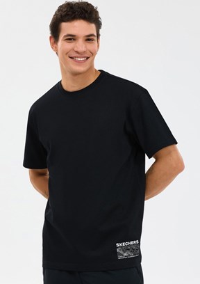SKECHERS - S2610109-3817 Erkek Siyah Relax T-Shirt