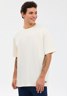 SKECHERS - S2610110-3855 Erkek Beyaz Oversize T-Shirt