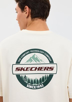 SKECHERS - S2610110-3855 Erkek Beyaz Oversize T-Shirt
