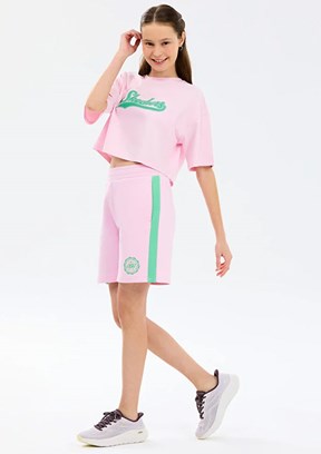 SKECHERS G Lw Fleece - SK2610032-0098 Kız Çocuk Pembe Baskılı Şort