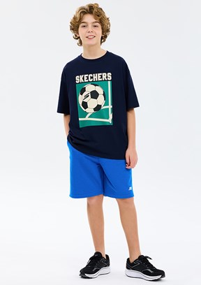 SKECHERS B Lw Fleece - SK2610080-0748 Erkek Çocuk Mavi Baskılı Şort